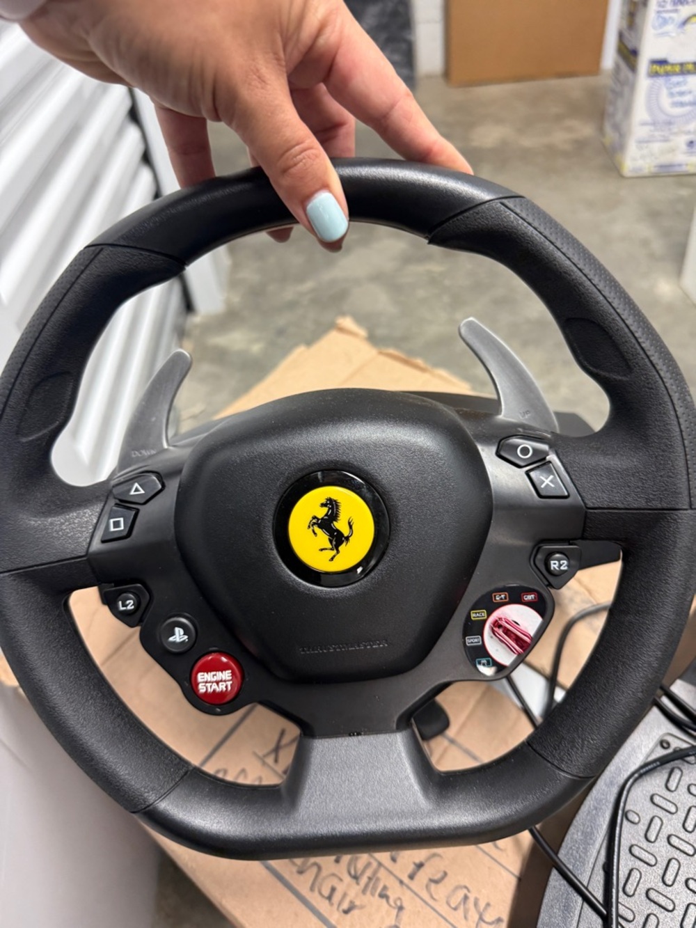Gaming Ferrari Black Racing Wheel with Pedals